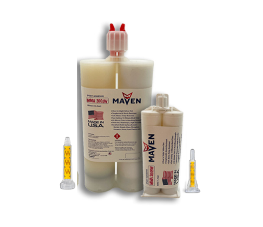 Maven MMA 3005-W  White Acrylic - Fast Set 4-6-Min MMA Adhesive-Thick/High Viscosity White Color -1:1 ratio