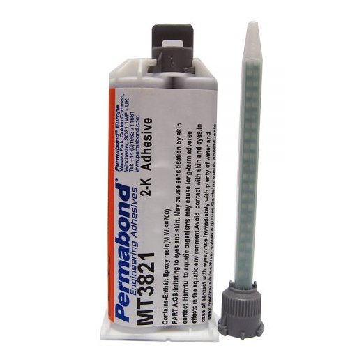 Permabond MT3821 Medium Set 10 - 20 min Modified Two Component Epoxy Black Cartridge And Accessories