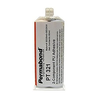 Permabond Urethane PT321 Super Fast Set 1 - 1.5 min 50ml Cartridge and Starter Kit