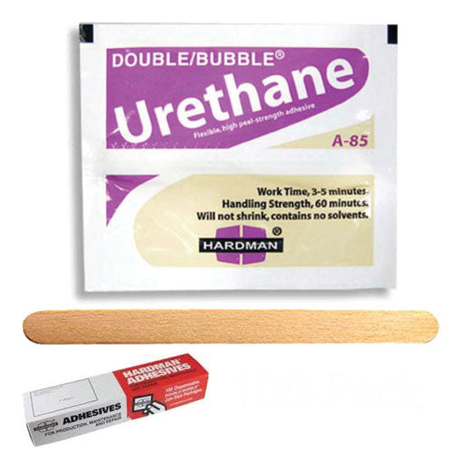 Hardman Double Bubble Purple/Beige-Label A85 04024 - Crystal Clear Flexible Water-Resistant Urethane Adhesive