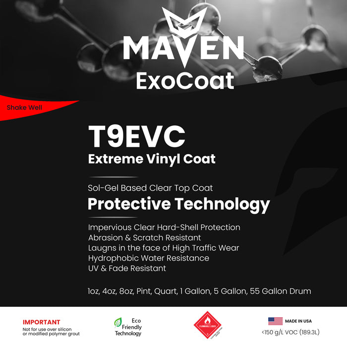 Maven Invisible Armor T9EVC Extreme Vinyl Coat VCT/LVT/LVP Impervious Silicon Dioxide (SIO2) Barrier for all types of Vinyl and Linoleum Floors