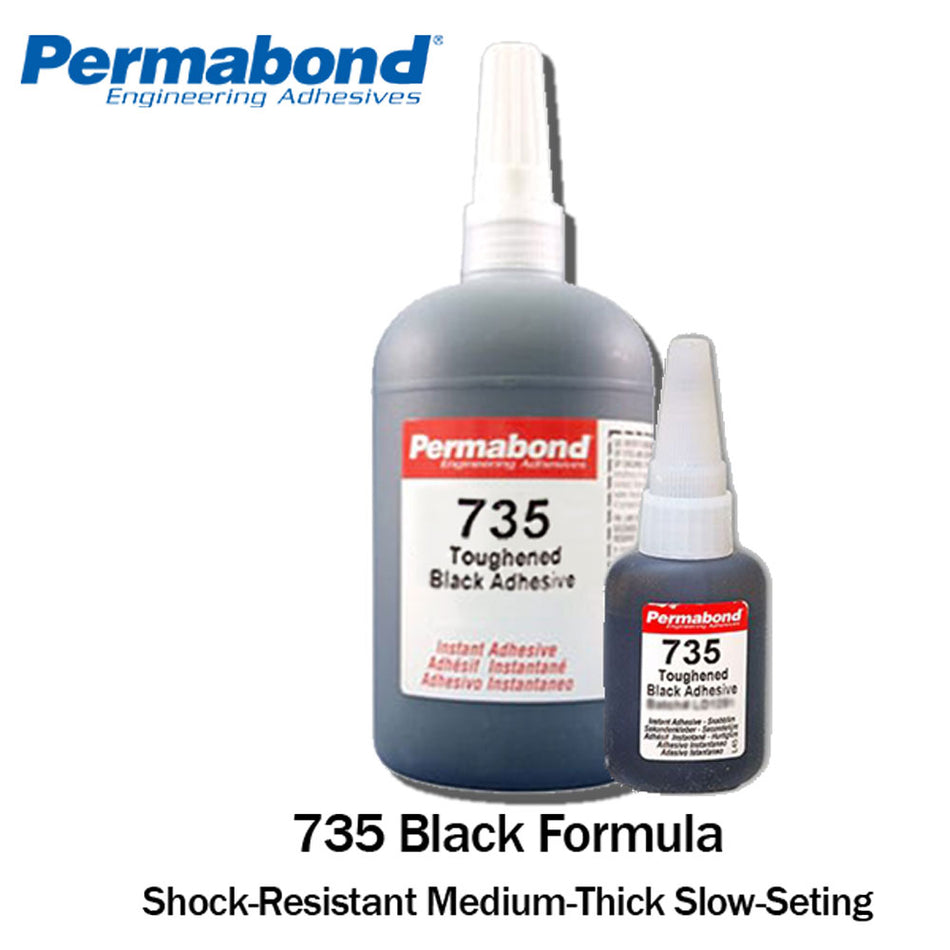 Permabond 735 Instant Adhesive-Black Magic Toughened & Flexible Slow-Set-Gap Filling