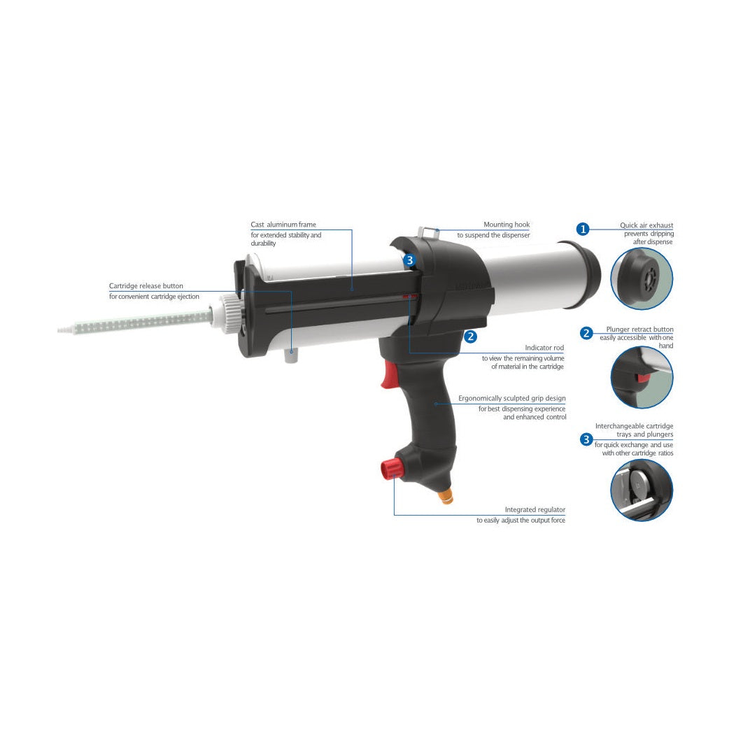 SULZER MIXPAC DP2X 200 - 200ML & 250ML PNEUMATIC CARTRIDGE DISPENSER (MULTI-RATIO 1:1, 2:1, 4:1, 10:1)