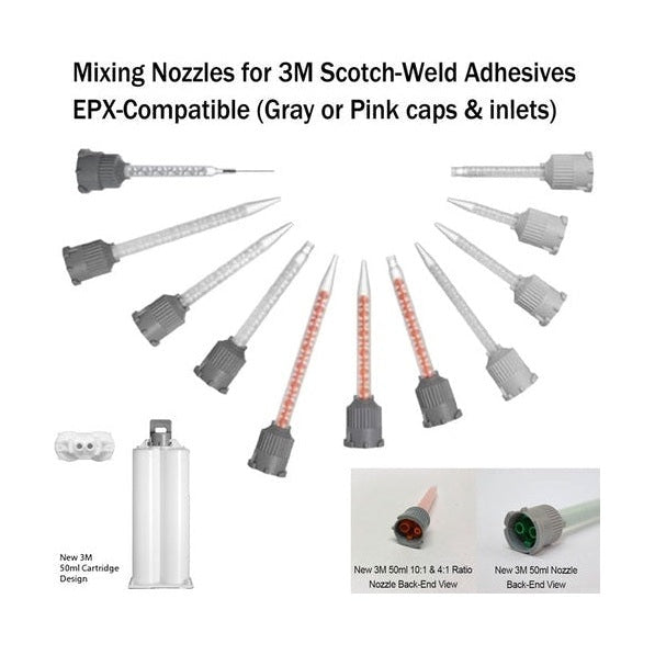 3M EPX 50ml Nozzles gray twist inlet PerigeeDirect