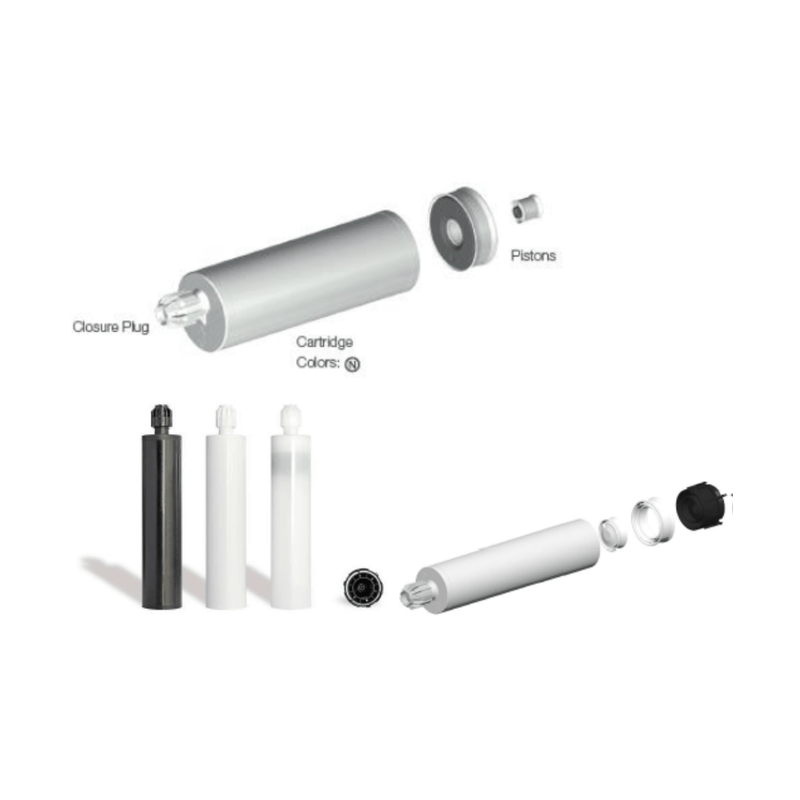 Coaxial 2-part cartridges, in the style of Cauling Tubes Perigee Direct