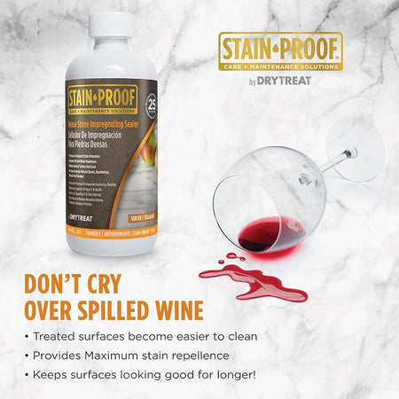 STAIN-PROOF® Dense Stone Impregnating Sealer, 16 fl. oz. 473 mL Formerly STAIN-PROOF Plus™ for countertops Stain-Proof