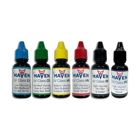 Maven UV Glass PG - High Viscosity - Thick Viscosity 3500 cps UV Curable Resin for Commercial Windows and Plate Glass repars - 1 Liter Bottle, UOM is 1ml PerigeeDirect