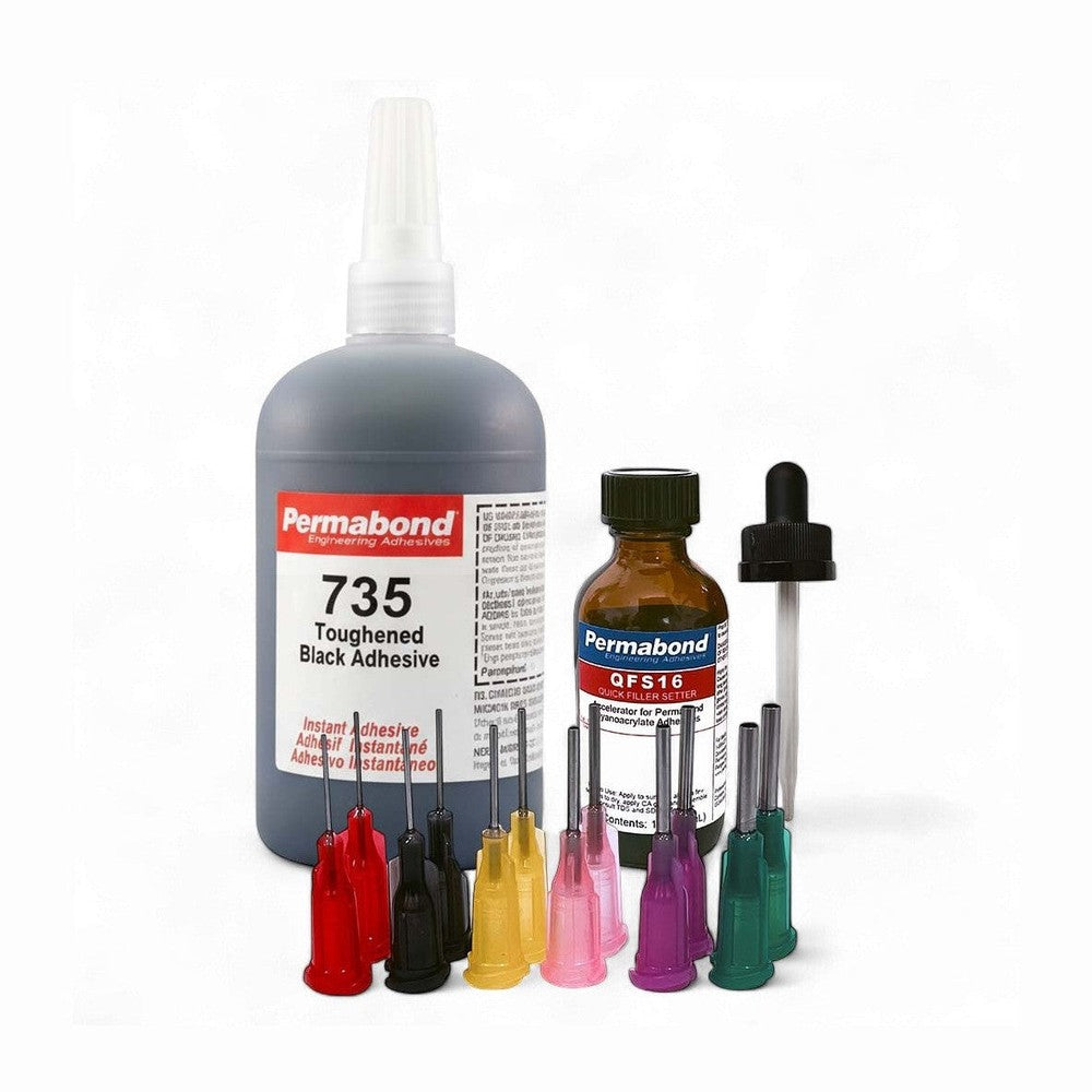 Permabond 735 Instant Adhesive-Black Magic Toughened & Flexible Slow-Set-Gap Filling Permabond