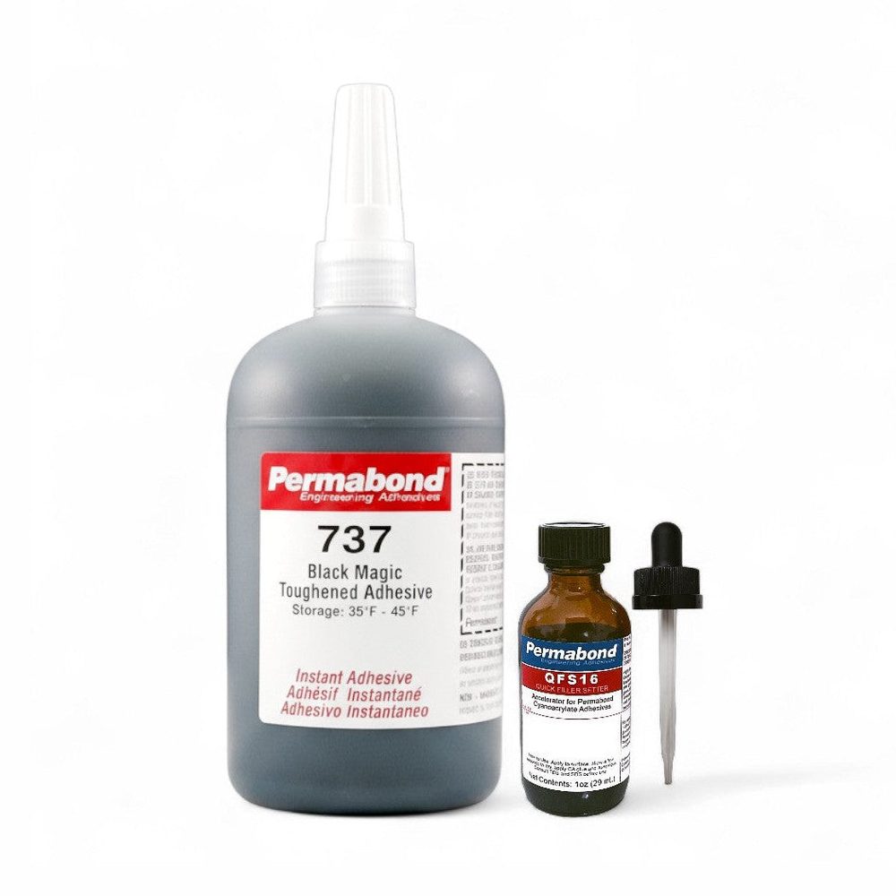 Permabond 737 Instant Adhesive-Black Magic Toughened & Flexible Temp-Resistant Gel-Gap Filling Permabond