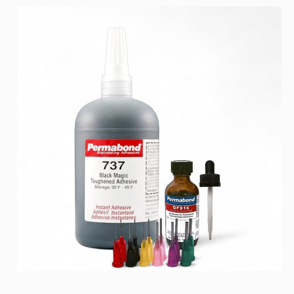 Permabond 737 Instant Adhesive-Black Magic Toughened & Flexible Temp-Resistant Gel-Gap Filling Permabond