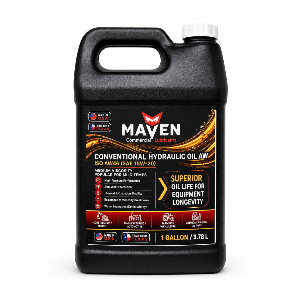 Maven Conventional Hydraulic Oil AW Anti Wear ISO 32, 46, 68 Mineral-based Maven Lubricants