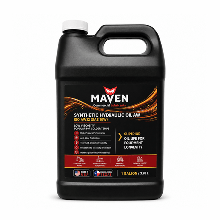 Maven Synthetic Hydraulic Oil AW Anti Wear ISO 32, 46, 68 Pure Synthetic formula Maven Lubricants