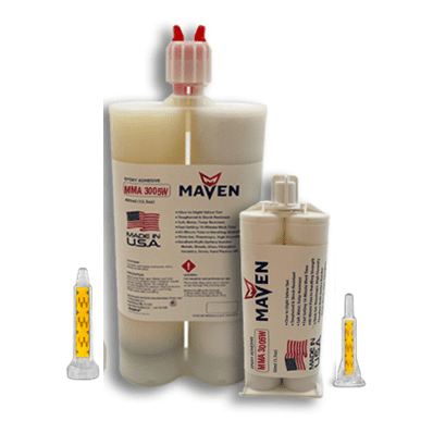 Maven MMA 3005-W White Acrylic - Fast Set 4-6-Min MMA Adhesive-Thick/High Viscosity White Color -1:1 ratio PerigeeDirect