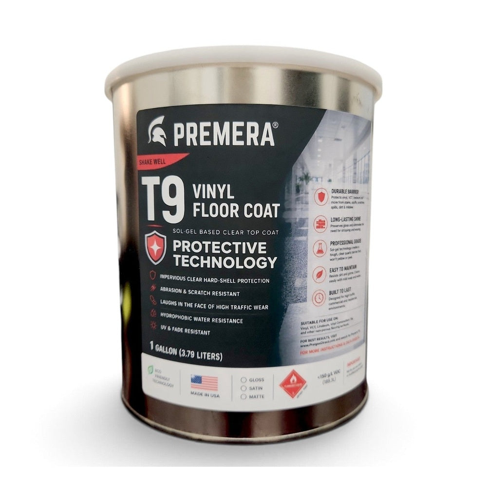 Premera T9 Vinyl Floor Coat VCT/LVT/LVP Impervious Silicon Dioxide SIO2 Barrier Premera Coatings