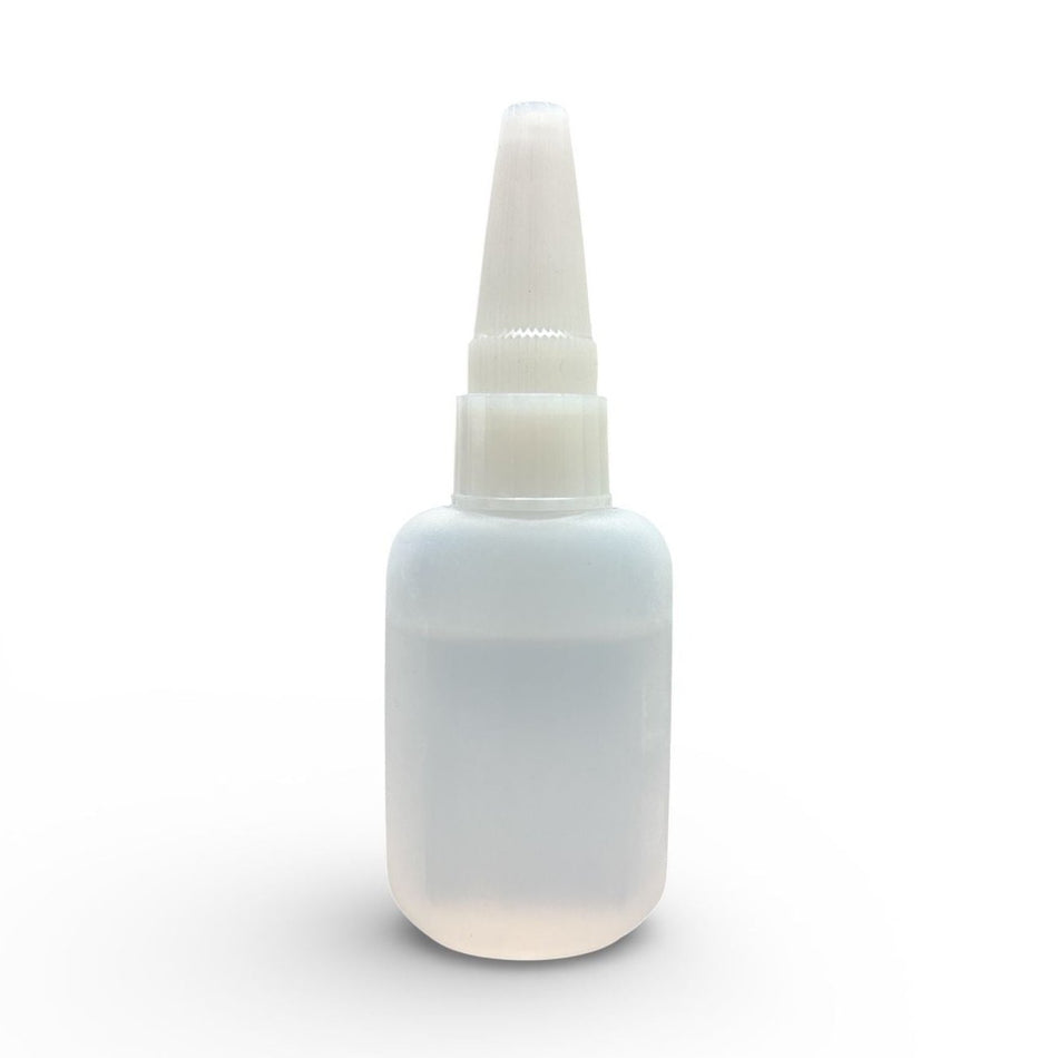 Maven Empty Superglue Bottles 1oz & 2oz HDPE Plastic Chemical Resistant Frost White with Pin Cap Maven Containers