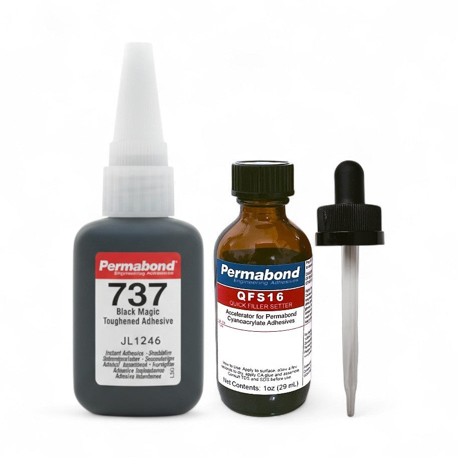 Permabond 737 Instant Adhesive-Black Magic Toughened & Flexible Temp-Resistant Gel-Gap Filling Permabond