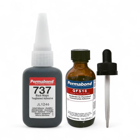 Permabond 737 Instant Adhesive-Black Magic Toughened & Flexible Temp-Resistant Gel-Gap Filling Permabond