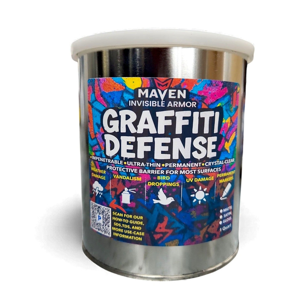 Maven Invisible Armor Graffiti Defense Transparent Protection from Paints, Animal Waste, and UV Damage. Impervious Protective Clear Coat Sealant made with Liquid Glass Silicon Dioxide SiO2 Maven Invisible Armor