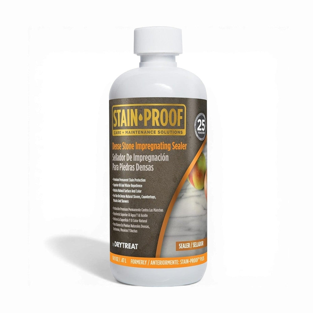 STAIN-PROOF® Dense Stone Impregnating Sealer, 16 fl. oz. 473 mL Formerly STAIN-PROOF Plus™ for countertops Stain-Proof