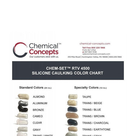 Chem-Set RTV4500 100% Silicone – Specialty Colors Chem-Set