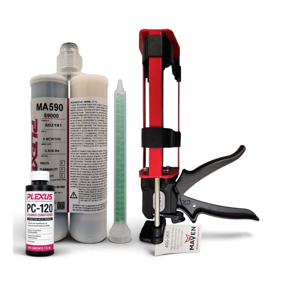 Seakeeper Ride Tabs Installation Adhesive Kits and Accessories - 400ml Plexus MA590 Black MMA Adhesive Kits Toughened 1:1 ratio Plexus