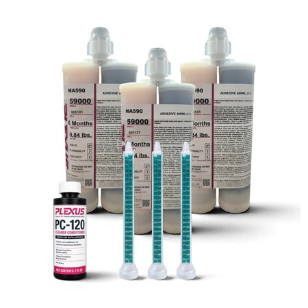 Seakeeper Ride Tabs Installation Adhesive Kits and Accessories - 400ml Plexus MA590 Black MMA Adhesive Kits Toughened 1:1 ratio Plexus