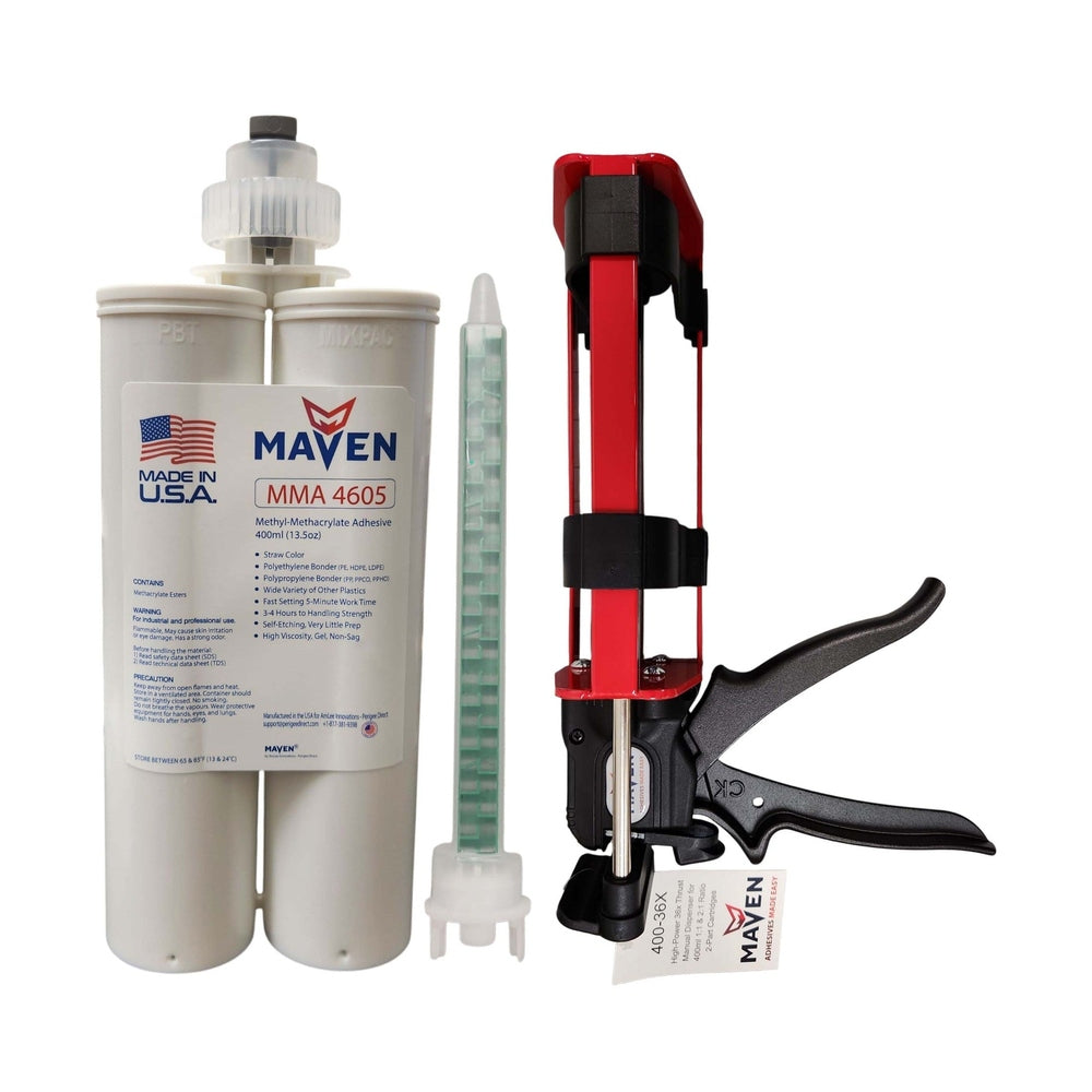 Maven MMA4605 1:1 ratio Polyolefin Bonder Bonds Polyethylene, Polypropylene& Nylon High Strength MMA Adhesive Perigee Direct