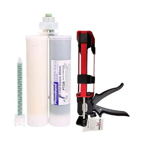 Permabond Urethane PT326 Fast Set 4 - 7 min 50ml and 400ml Cartridge and Starter Kit Permabond