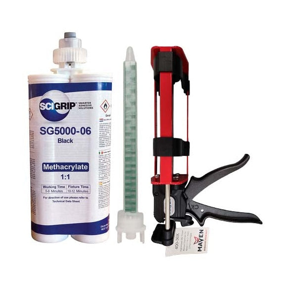 SciGrip SG5000 Black Mold Repair Compound Rapid-Cure 1:1 MMA Methacrylate Adhesive SciGrip