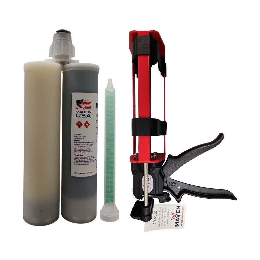 Maven MMA 590 - Slow Set 90-110 minutes MMA Marine-Optimized Adhesive - Thick/High Viscosity Black or White 1:1 ratio Maven Adhesives