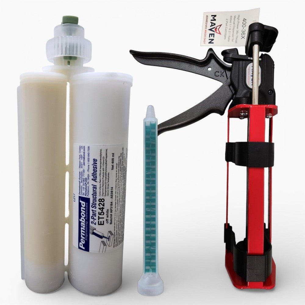 PERMABOND ET5428 Medium Set 10 - 20 min Two Component Epoxy Cream Cartridges & Accessories Permabond
