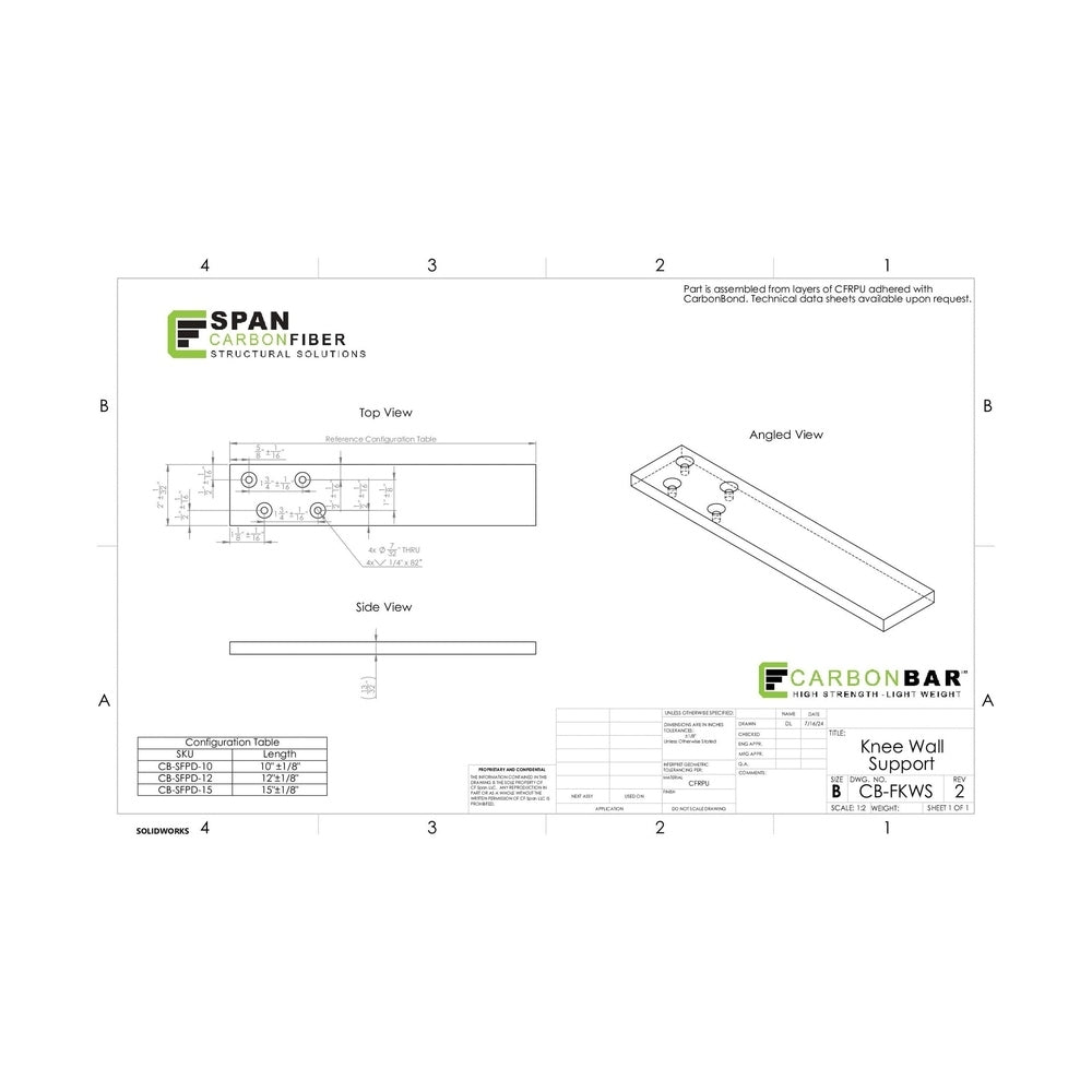 CarbonBar™ Knee Wall Bracket CarbonBar