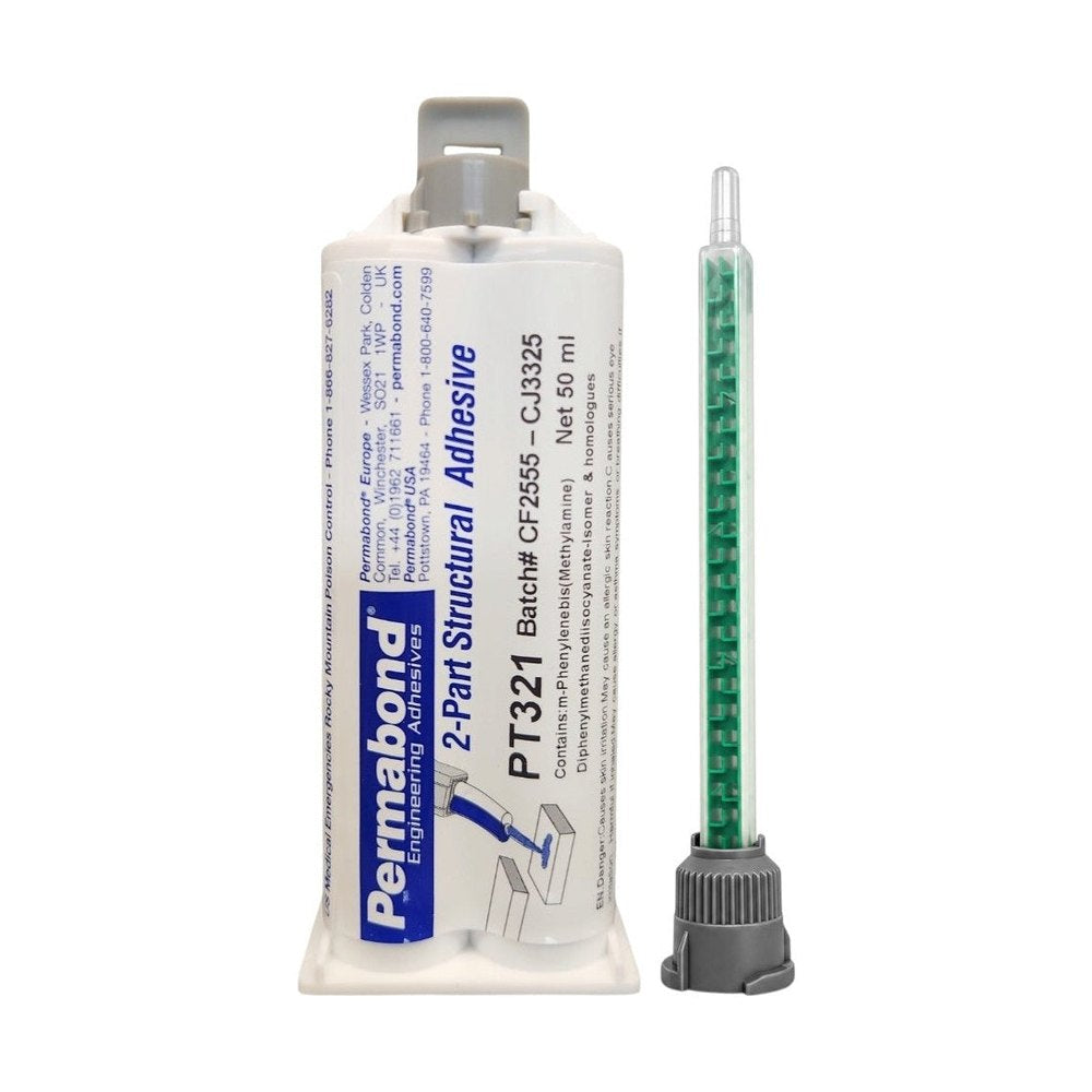 Permabond Urethane PT321 Super Fast Set 1 - 1.5 min 50ml Cartridge and Starter Kit Permabond