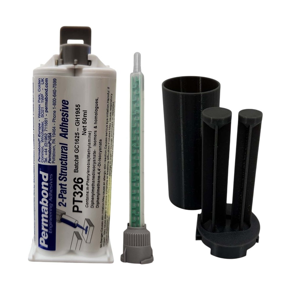 Permabond Urethane PT326 Fast Set 4 - 7 min 50ml and 400ml Cartridge and Starter Kit Permabond
