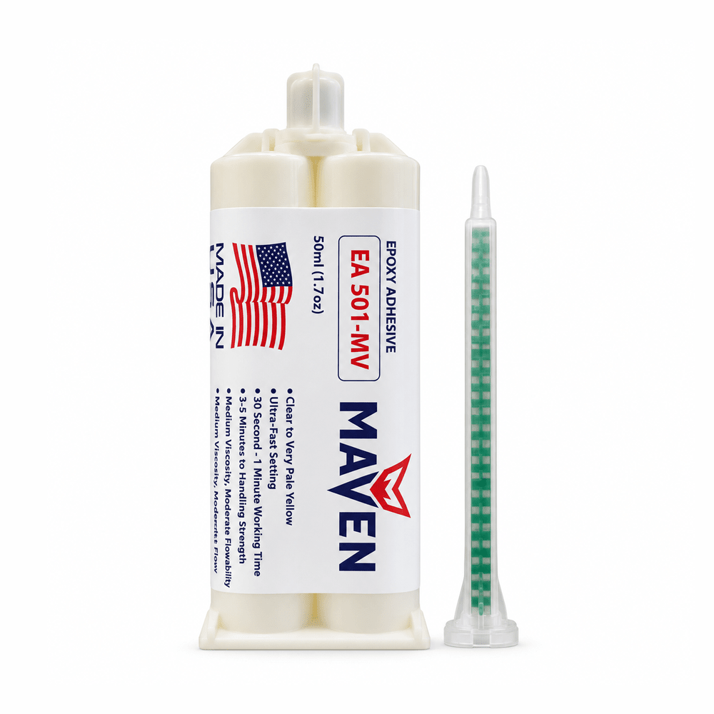 Maven Epoxy EA 501MV - Very Fast Set 1 Min, Medium-Viscosity Translucent Clear-1:1 ratio Maven Adhesives