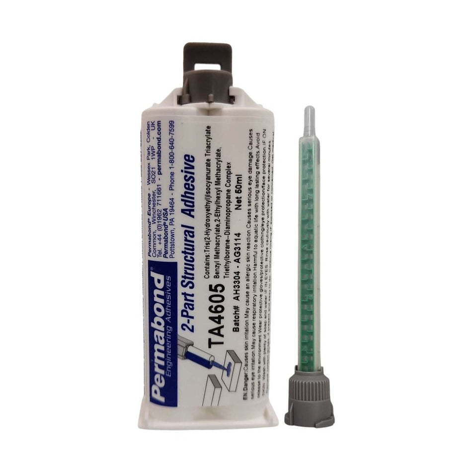 Permabond TA4605 Polyolefin & Rubber Bonder Thick Gel Fast Set 5-10 min Acrylic MMA Adhesive Off-White Permabond