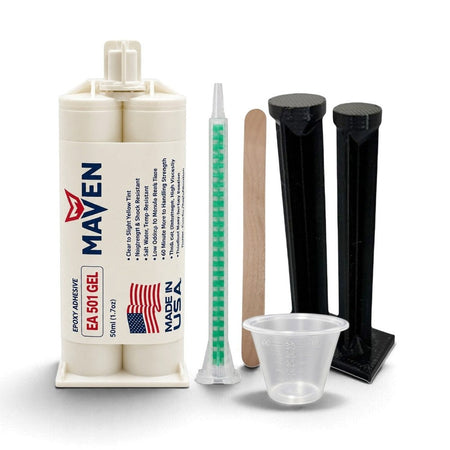 Maven Epoxy EA 501 Gel - Very Fast Set 1 Min, Thick Gel Translucent Clear-1:1 ratio Maven Adhesives
