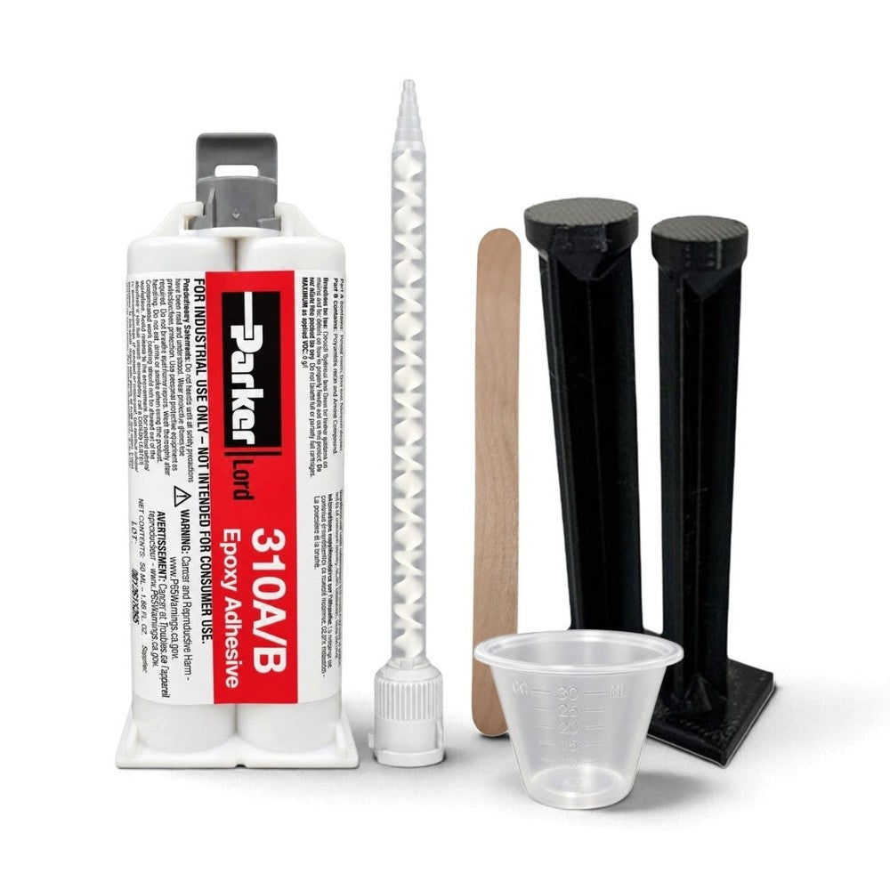LORD 310-A/310-B Epoxy Adhesive Slow Set 30-60 min With Chemical Resistant Light-Resistant Thixotropic Thick Gel for Rubber, Plastics, Urethanes, Metals Lord