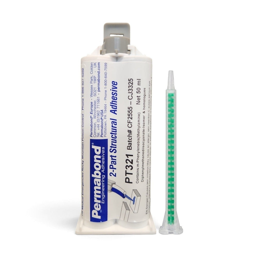 Permabond Urethane PT321 Super Fast Set 1 - 1.5 min 50ml Cartridge and Starter Kit Permabond