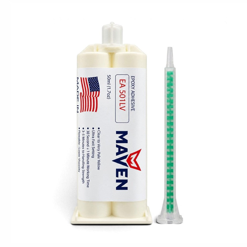 Maven Epoxy EA 501 LV - Very Fast Set 1 Min-Low Thin Viscosity-Translucent Clear-1:1 ratio Maven Adhesives