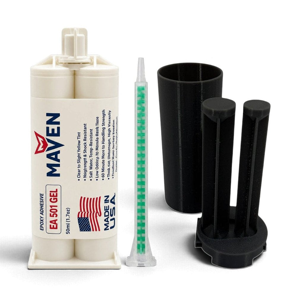 Maven Epoxy EA 501 Gel - Very Fast Set 1 Min, Thick Gel Translucent Clear-1:1 ratio Maven Adhesives