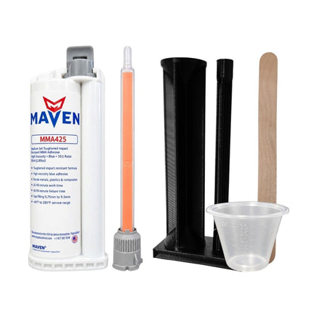 Maven MMA 425 Acrylic - Medium Set 30- 40 Min Toughened Impact Resistant MMA Adhesive-High Viscosity Blue-10:1 ratio Maven Adhesives