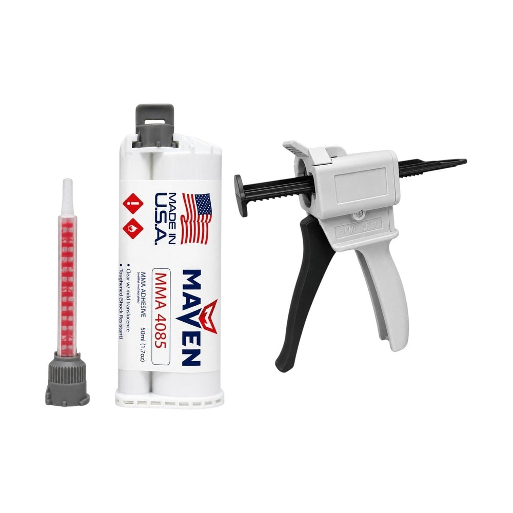 Maven MMA 4085 Acrylic - Medium Set 10-Min MMA Adhesive-Medium Viscosity UV Stable Resistant - Translucent Clear-10:1 ratio Maven Adhesives