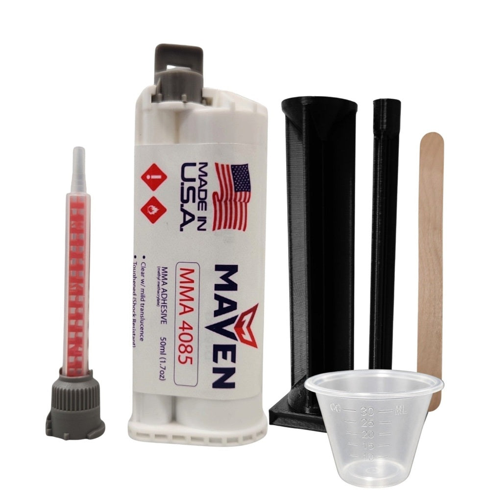 Maven MMA 4085 Acrylic - Medium Set 10-Min MMA Adhesive-Medium Viscosity UV Stable Resistant - Translucent Clear-10:1 ratio Maven Adhesives