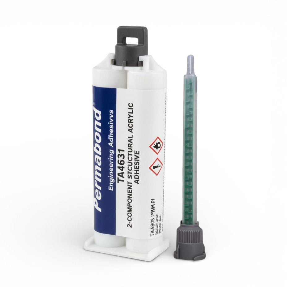 Permabond TA4631 Polyolefin PE, PP , Nylon & Rubber Bonder, Clear Color, Thin Viscosity 12-18 min Acrylic MMA Adhesive White Permabond