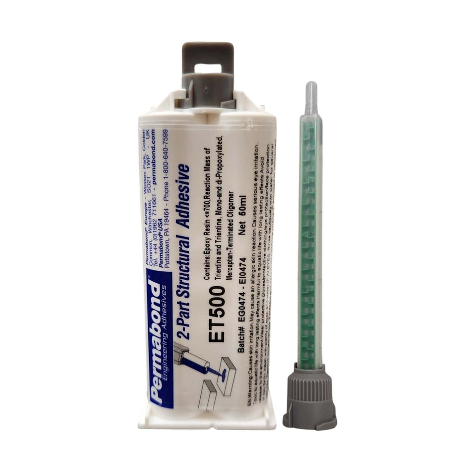 PERMABOND ET500 Mixing Ratio 1:1 Fast set 3 - 4 min Cure Two Component Epoxy Clear Cartridges & Accessories PERMABOND