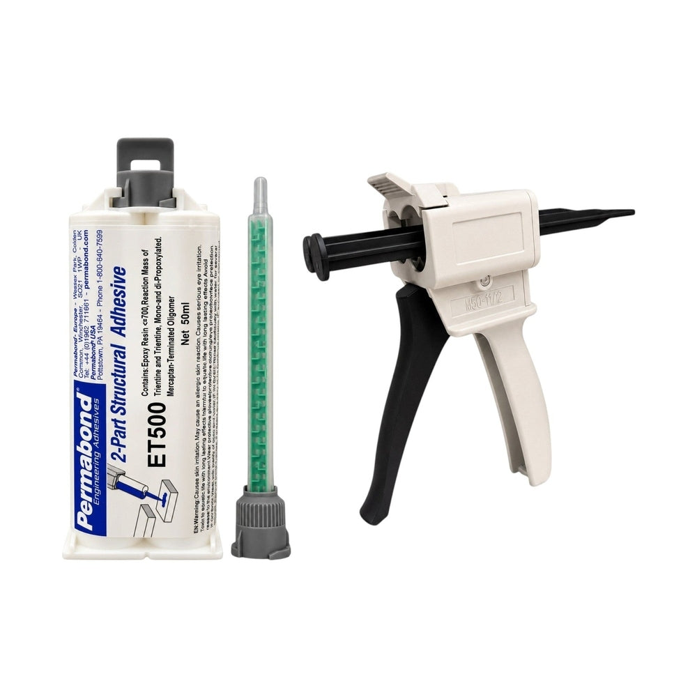 PERMABOND ET500 Mixing Ratio 1:1 Fast set 3 - 4 min Cure Two Component Epoxy Clear Cartridges & Accessories PERMABOND