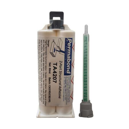 Permabond TA4207 Multi-Purpose 50ml Fast Set 8 - 10 min Acrylic Adhesive Cartridge and Accessories Permabond