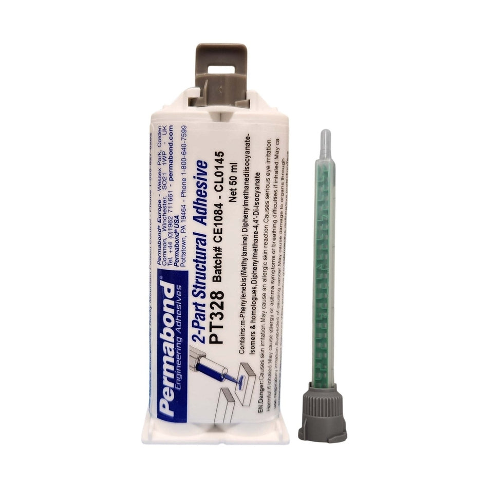 Permabond Urethane PT328 Medium Set 15 - 20 min 50ml and 400ml Cartridge and Starter Kit Permabond