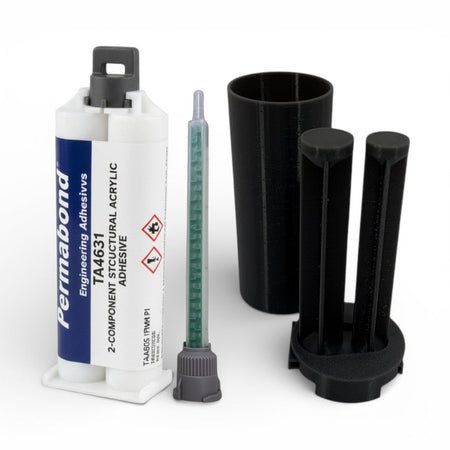 Permabond TA4631 Polyolefin PE, PP , Nylon & Rubber Bonder, Clear Color, Thin Viscosity 12-18 min Acrylic MMA Adhesive White Permabond